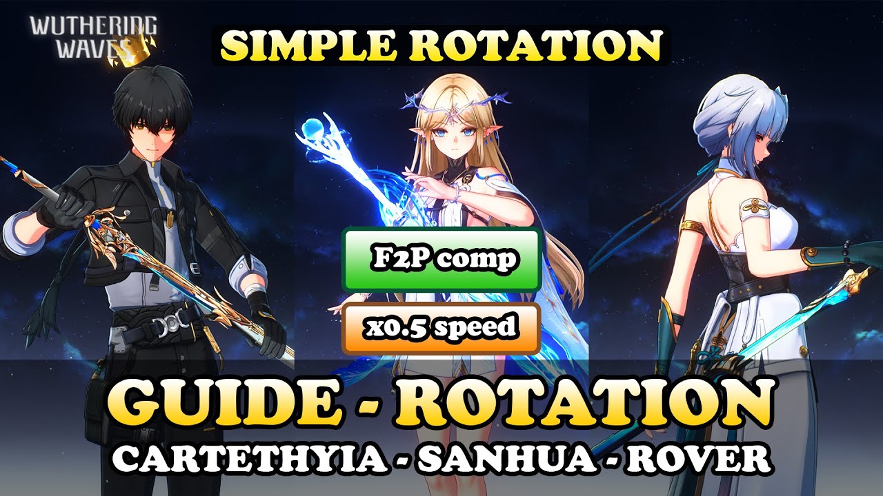 Guide | Cartethyia F2P team | Cartethyia Sanhua Rover - Simple Rotation [ Wuthering Waves ]