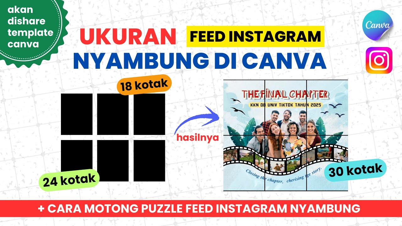 Ukuran Terbaru Puzzle Feed Instagram Nyambung | Ukuran Feed Instagram Organisasi Anti Gagal