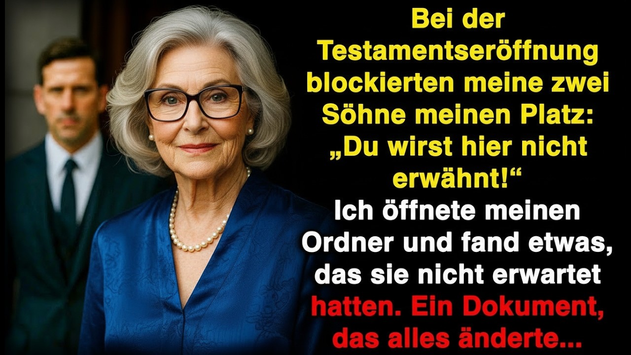 Bei der Testamentseröffnung blockierten meine Söhne meinen Platz: „Du gehörst nicht dazu!“