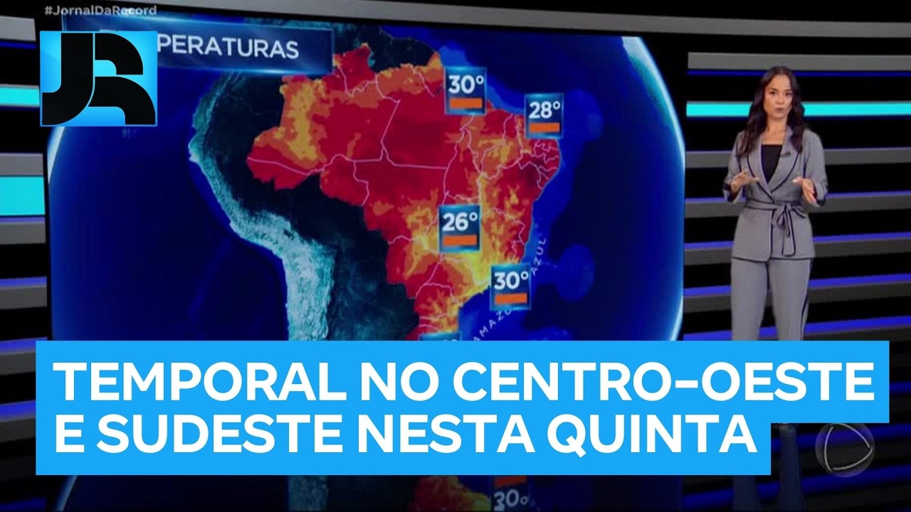 Previsão do Tempo: temporal deve atingir o Sudeste e o Centro-Oeste nesta quinta-feira (5)