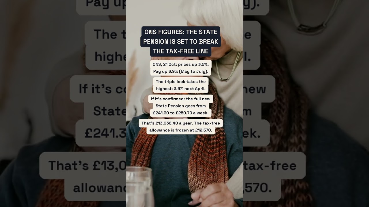 ONS figures: the State Pension is set to break the tax-free line #Shorts