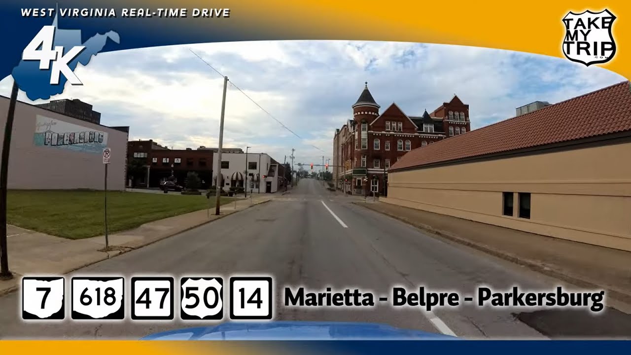 Marietta, Ohio and Parkersburg, West Virginia Driving Tour in 4K