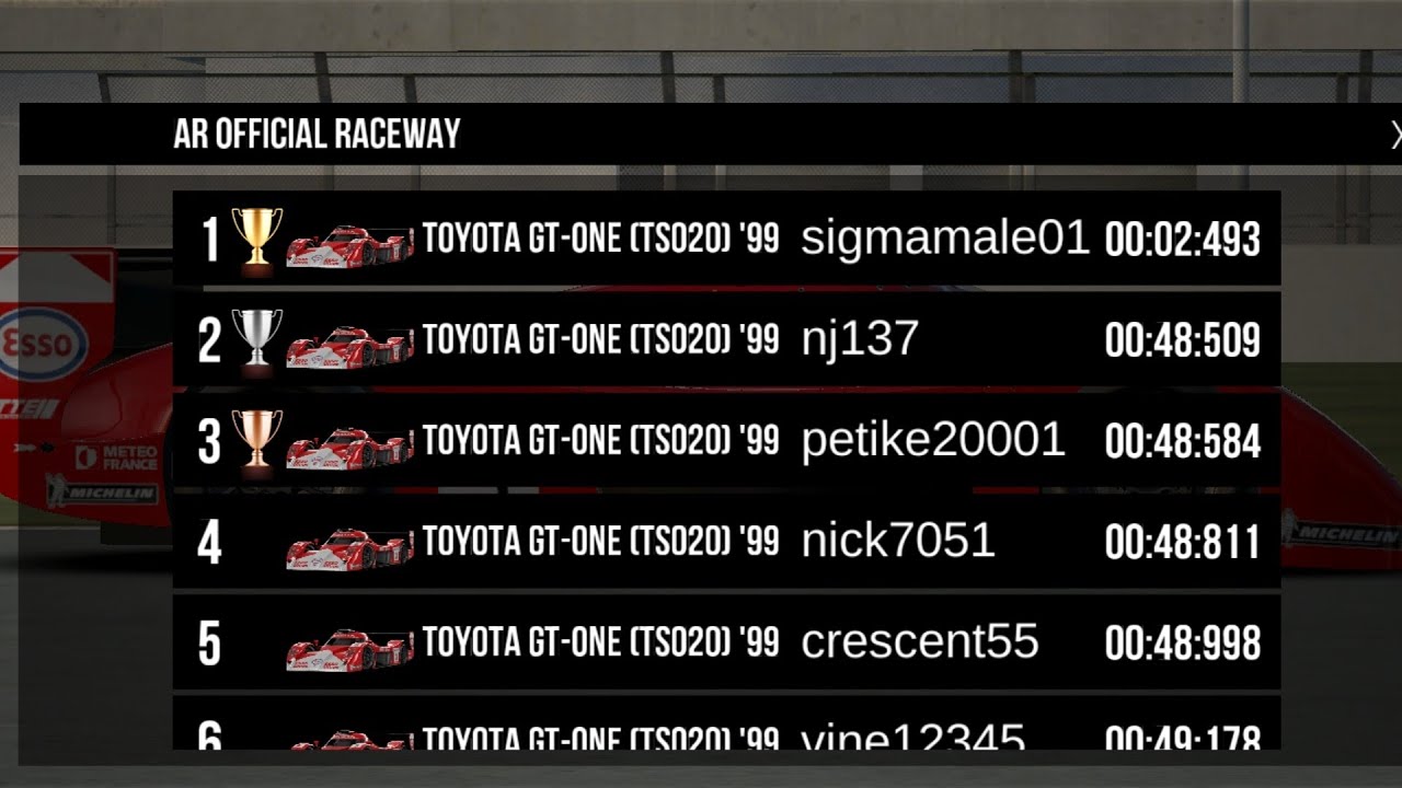Assoluto Racing World Record at AR Official Raceway (48:509s) [Toyota GT-One (TS020) '99]