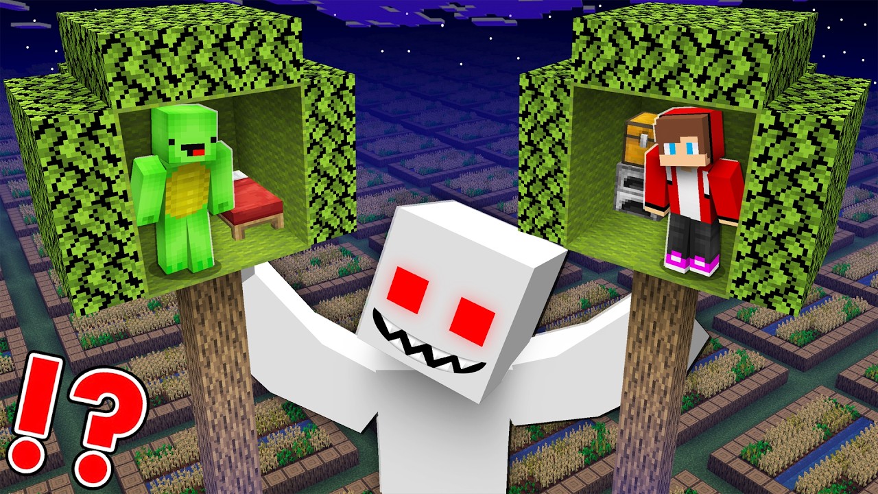 Mikey and JJ HIDE on TREE from KUNEKUNE !? - Minecraft (Maizen)