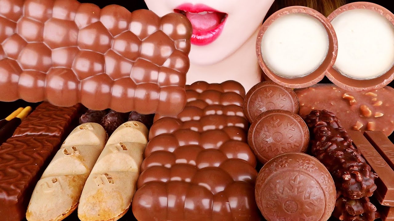 ASMR CHOCOLATE PARTY *BUBBLE CHOCOLATE, MILKA, NUTELLA, KIT KAT, 초콜릿 먹방 EATING SOUNDS MUKBANG 咀嚼音