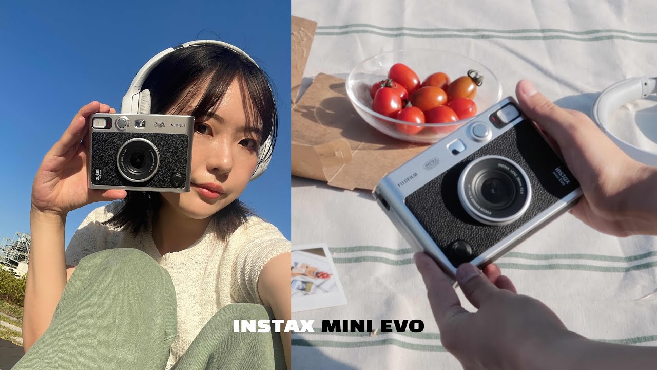 eng) 인스탁스 미니에보와 피크닉🧺• 폴라로이드 카메라 언박싱 리뷰 • 새로워진 기능 소개 • instax mini evo