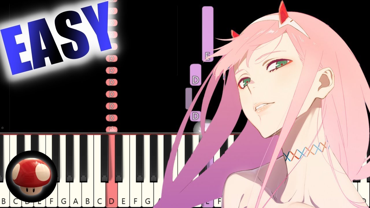 Darling in the FranXX OP - KISS OF DEATH - EASY Piano Tutorial / 【ピアノ簡単楽譜】「ダーリン・イン・ザ・フランキス」オープニング主題歌