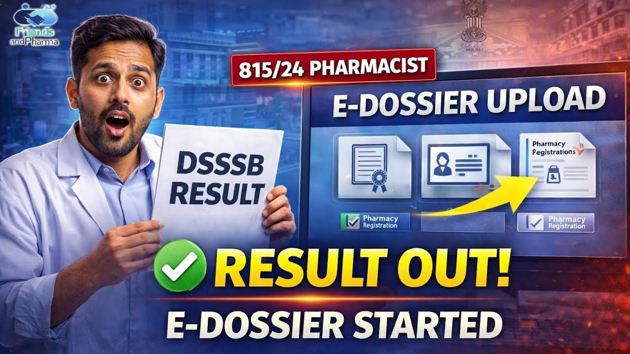 DSSSB Pharmacist 815/24 Result OUT 🔥 e-Dossier Upload Started | What Next?