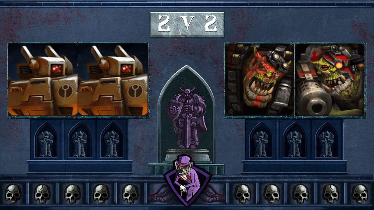 W40k (Elite Mod Tau V1.7.1) 2 на 2 ВОЙНА ФРАКЦИЙ &mdash; Mostafa (Орки) + Crow (KN) против Cry + Leonus...