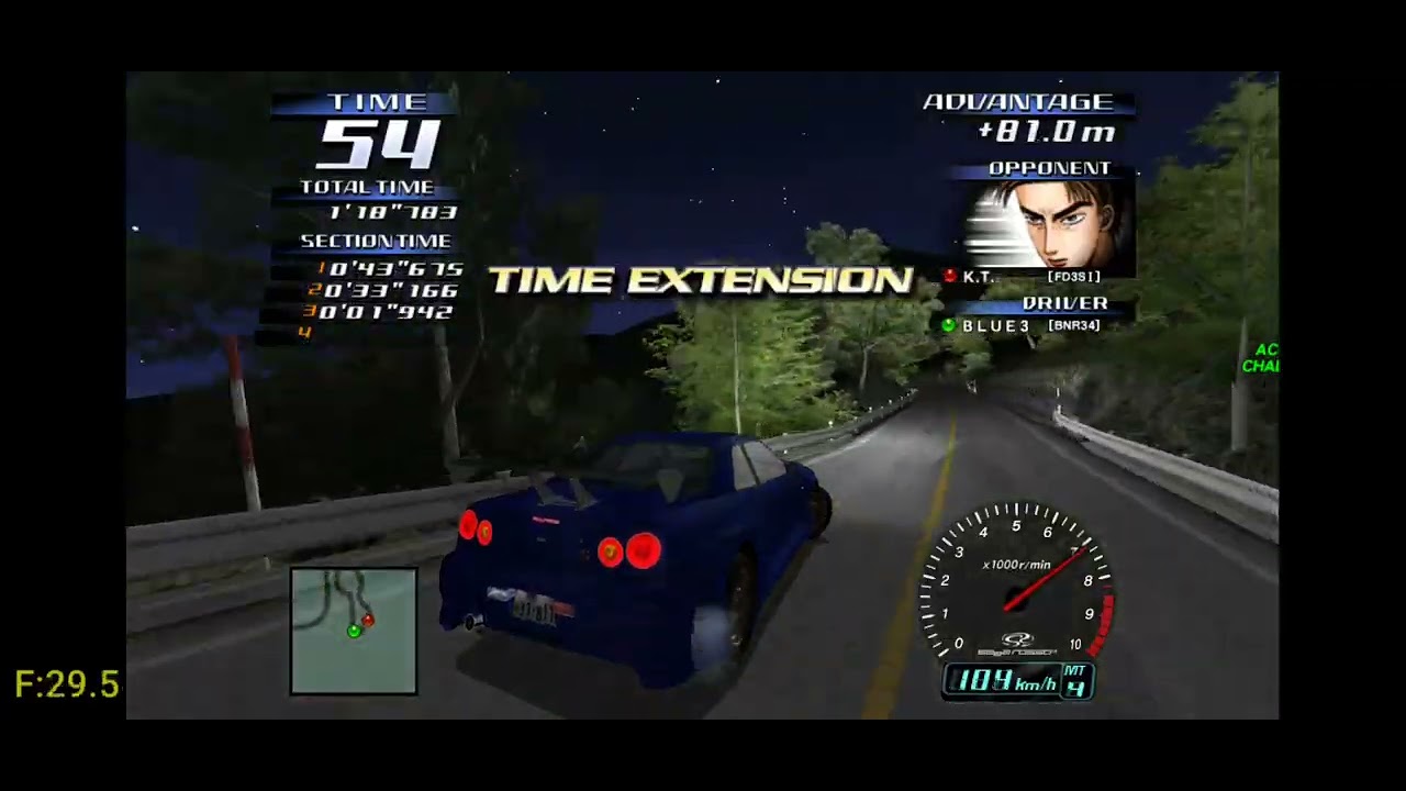 Initial D Arcade Stage 3 - Legend Of The Streets 1 Star W/ Nissan R34 GTR Pt 6(Flycast)