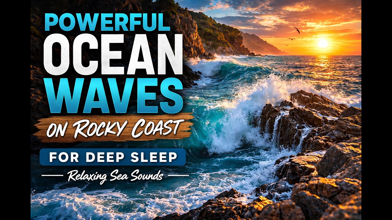 🌊 “Powerful Ocean Waves on Rocky Coast for Deep Sleep | Relaxing Sea Sounds (2 Hours)”
