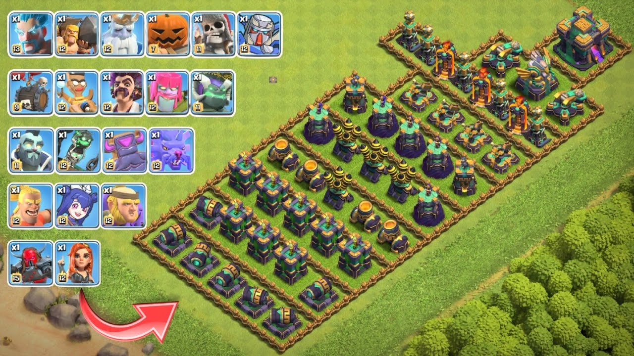 Townhall 14 Defence Formation vs Temporary Troops | Clash of Clans
