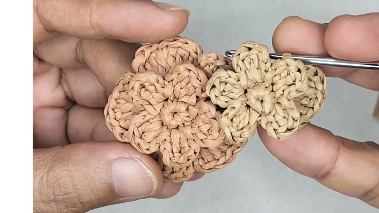 Raffia crochet flowers  No.3