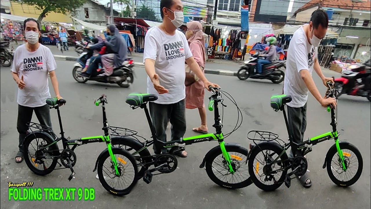 Sepeda Lipat Baru Murah Keren TREX XT 9 DB Shimano Sis Equipment 7 Speed Mechanical Disc Brake