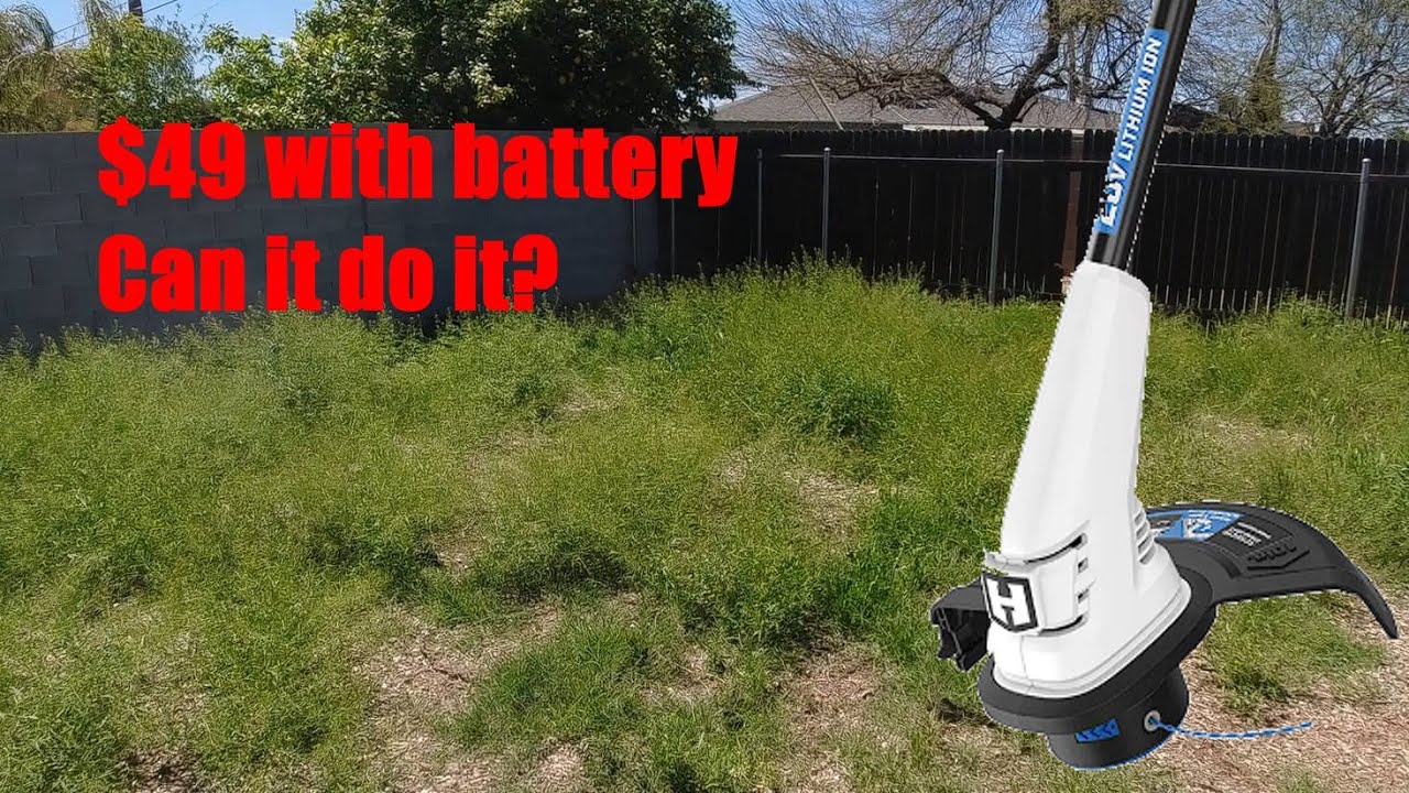 On Sale! $49 Hart 20v String Trimmer vs Arizona Weeds. Can It Do It?