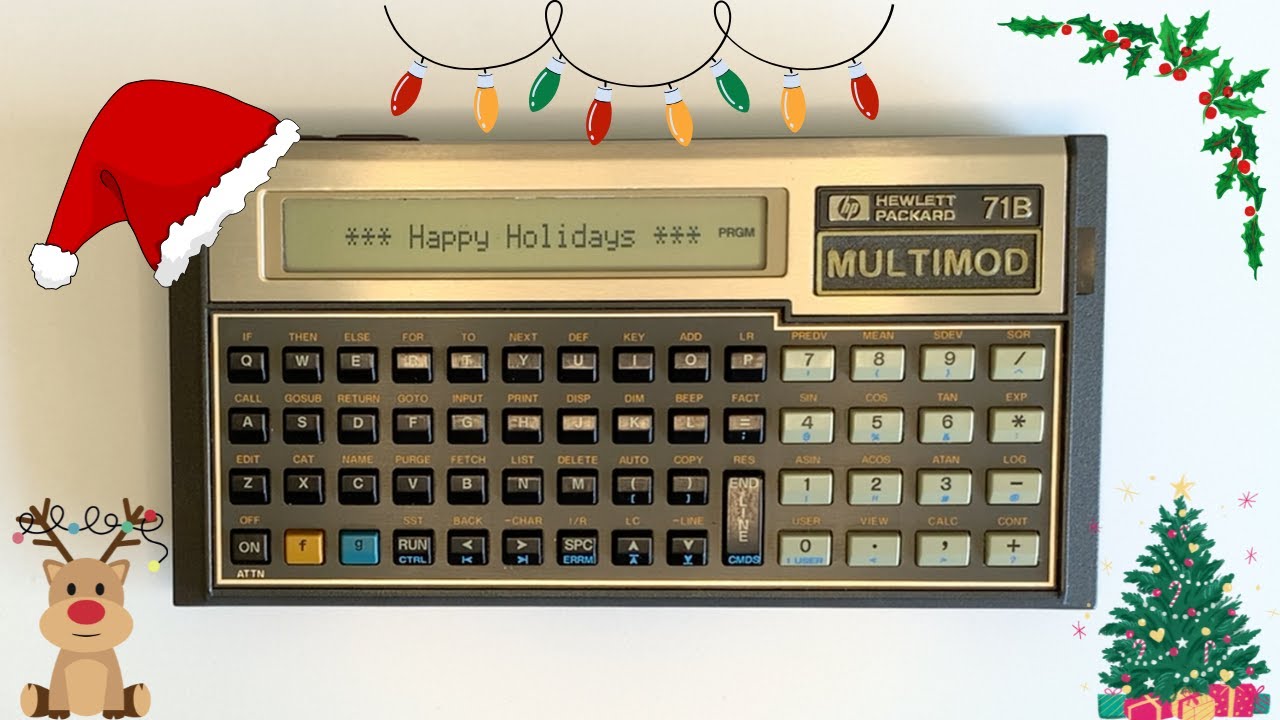 HP 71b pocket computer plays Jingle Bells