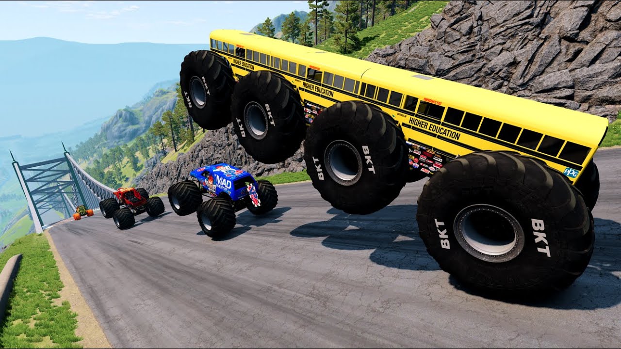 Epic High Speed monster trucks cars jumps & crashes #057 | BeamNG Drive