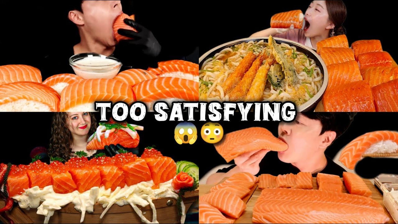 When Big Bites Get TOO Satisfying 😱🍣 | GIANT SALMON SUSHI MUKBANG & ASMR MUKBANG