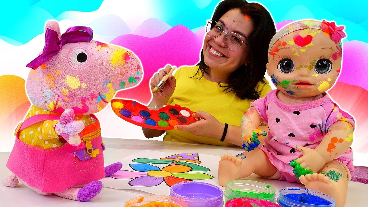 ¡Peppa y Alive pintan y se maquillan! Las muñecas bebés Baby Alive