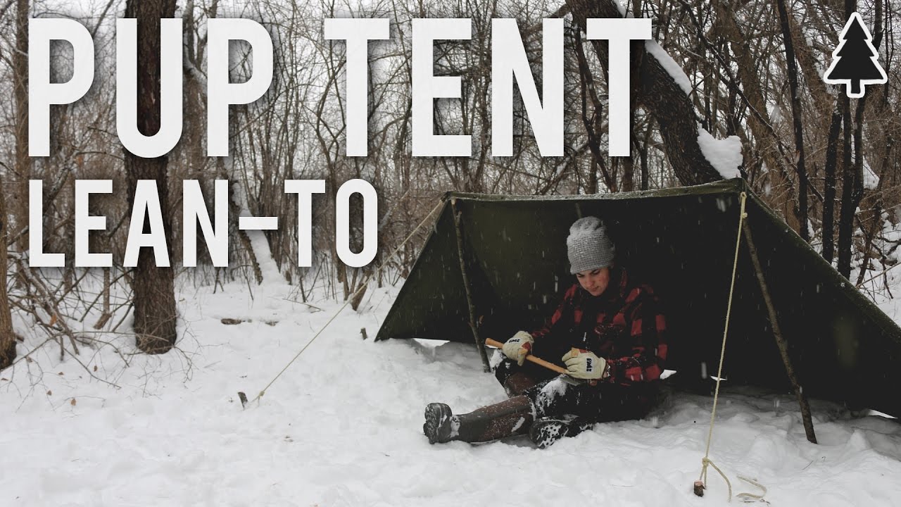 WW2 Pup Tent Lean-To Shelter - Bushcraft