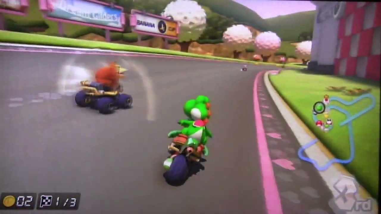 【Quiet Run】Mario Kart 8 – Yoshi & Yoshi Bike (100cc Banana Cup | Peach Circuit)