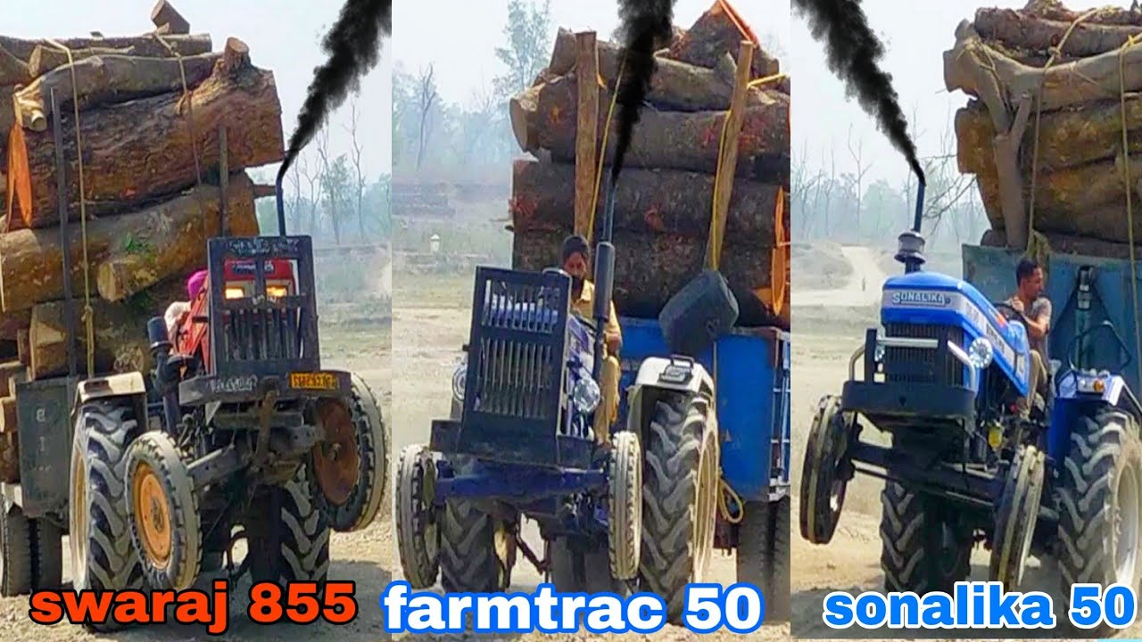 farmtrac 50 vs sonalika di 50 vs swaraj 855 fe | fully loaded trolley | कौन सा ट्रैक्टर दमदार है