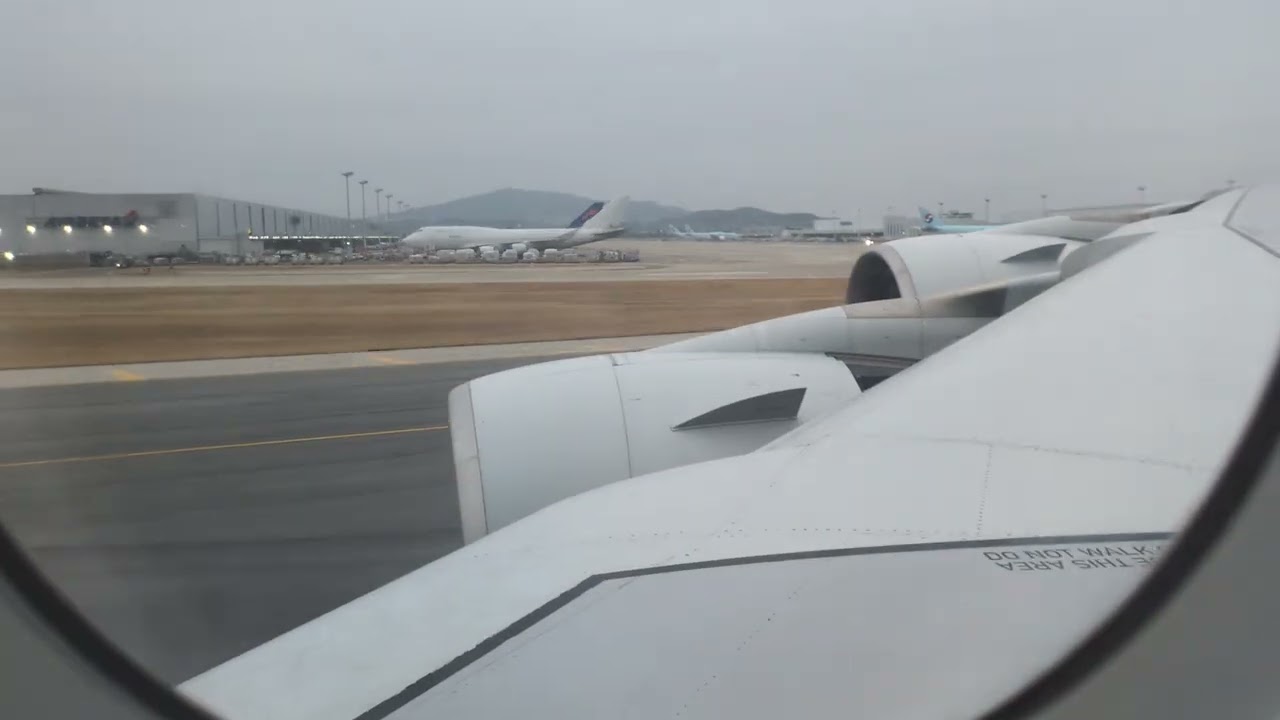 HD-Korean Air KE-82 Airbus A380-800 Landing Seoul Incheon from New York