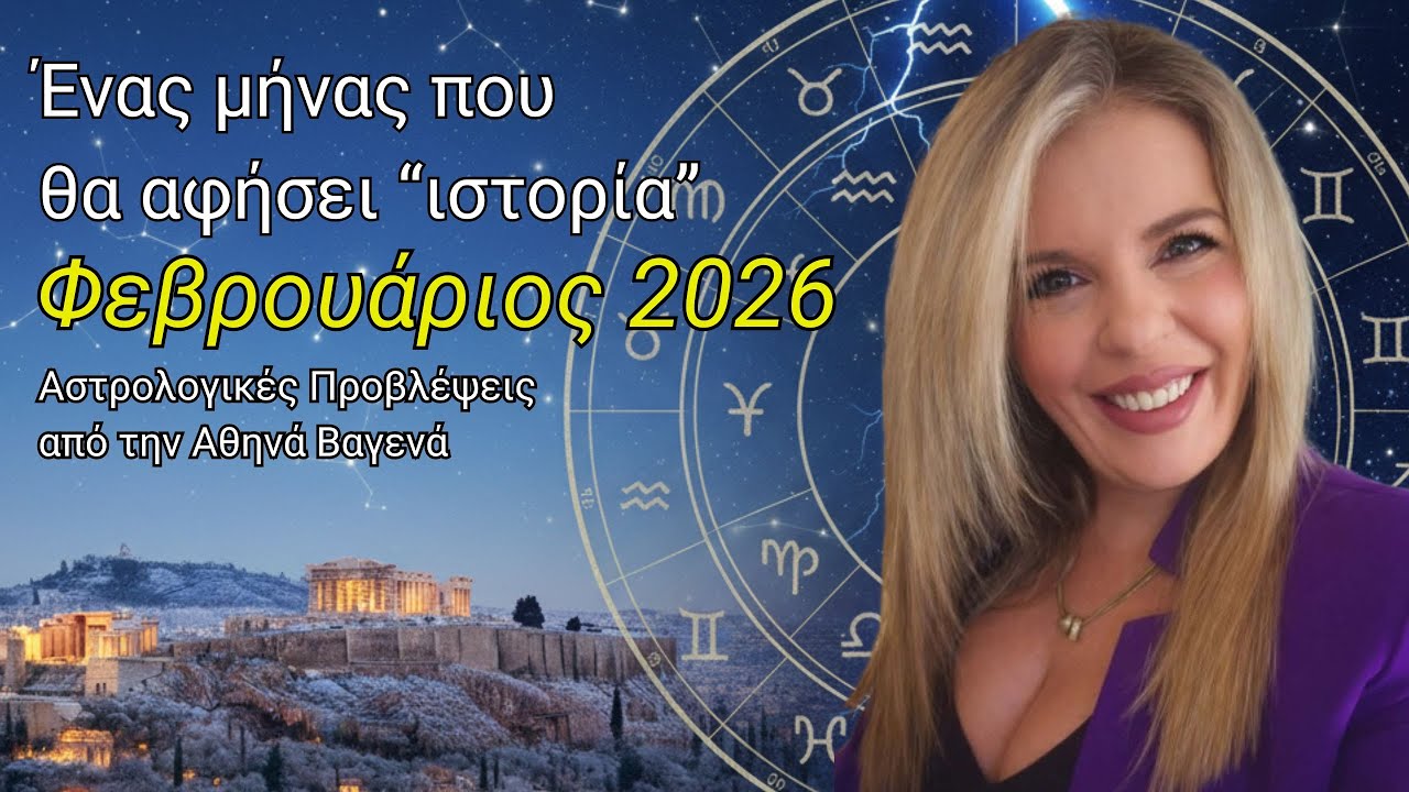 Φεβρουάριος 2026 – Μηνιαίες Αστρολογικές Προβλέψεις για όλα τα Ζώδια & Δεκαήμερα | Αθηνά Βαγενά