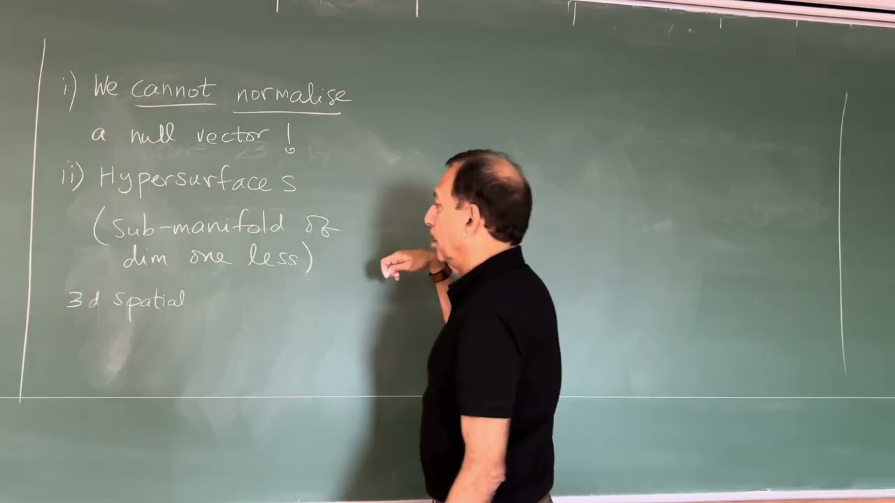 Gravitation 2025: Lecture 23 - Null vectors, null hypersurfaces and null trajectories.