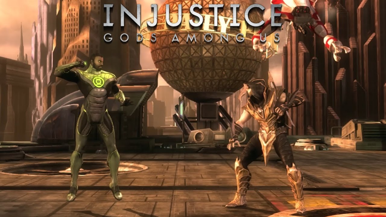 Зелёный Фонарь Джон Стюарт против Скорпиона в игре Injustice Gods Among Us (4K)