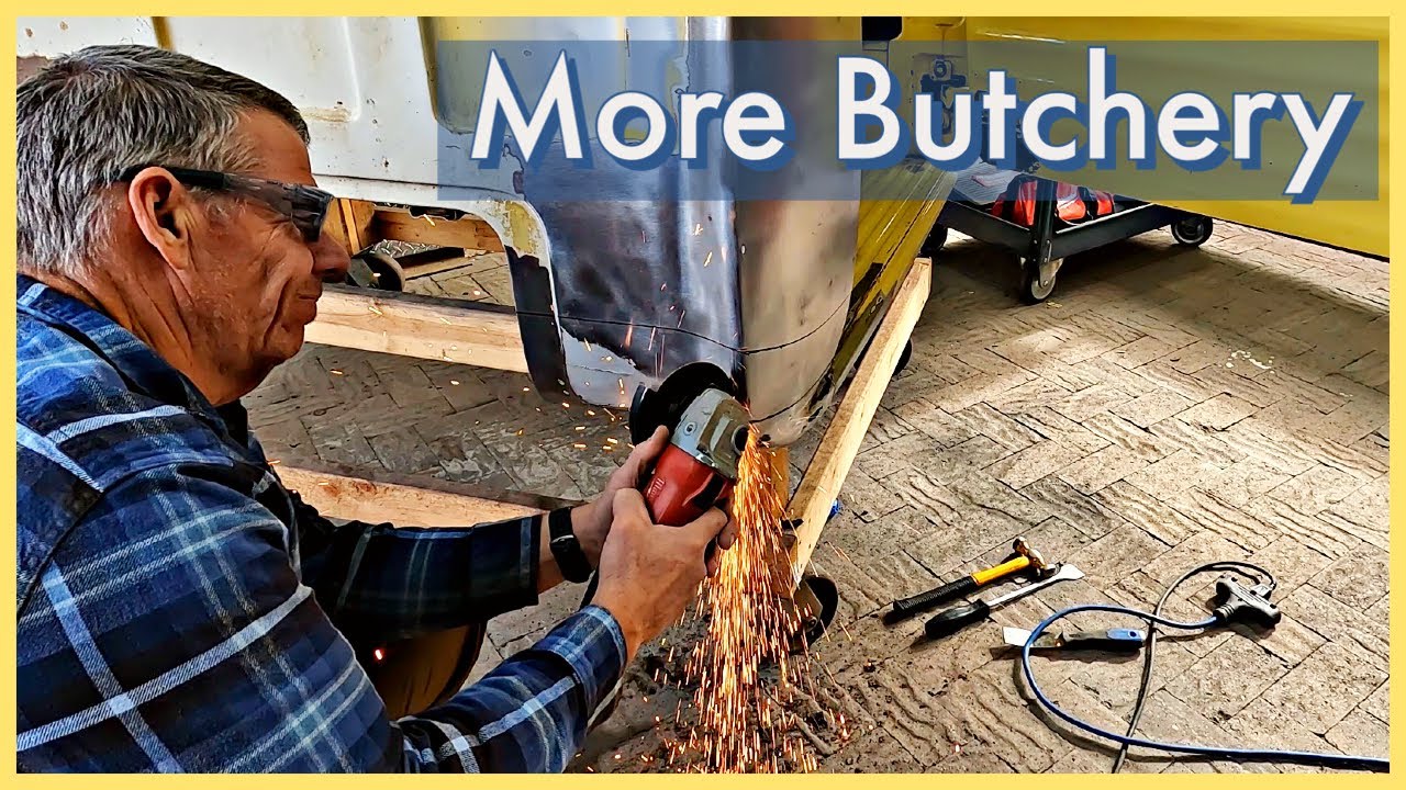 Cab corner butchery by rookie bodyman / 1957 GMC cab corner replacement