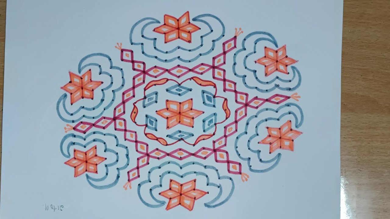 21 chukkala muggulu.. simple rangoli.. easy muggulu.. kolam..