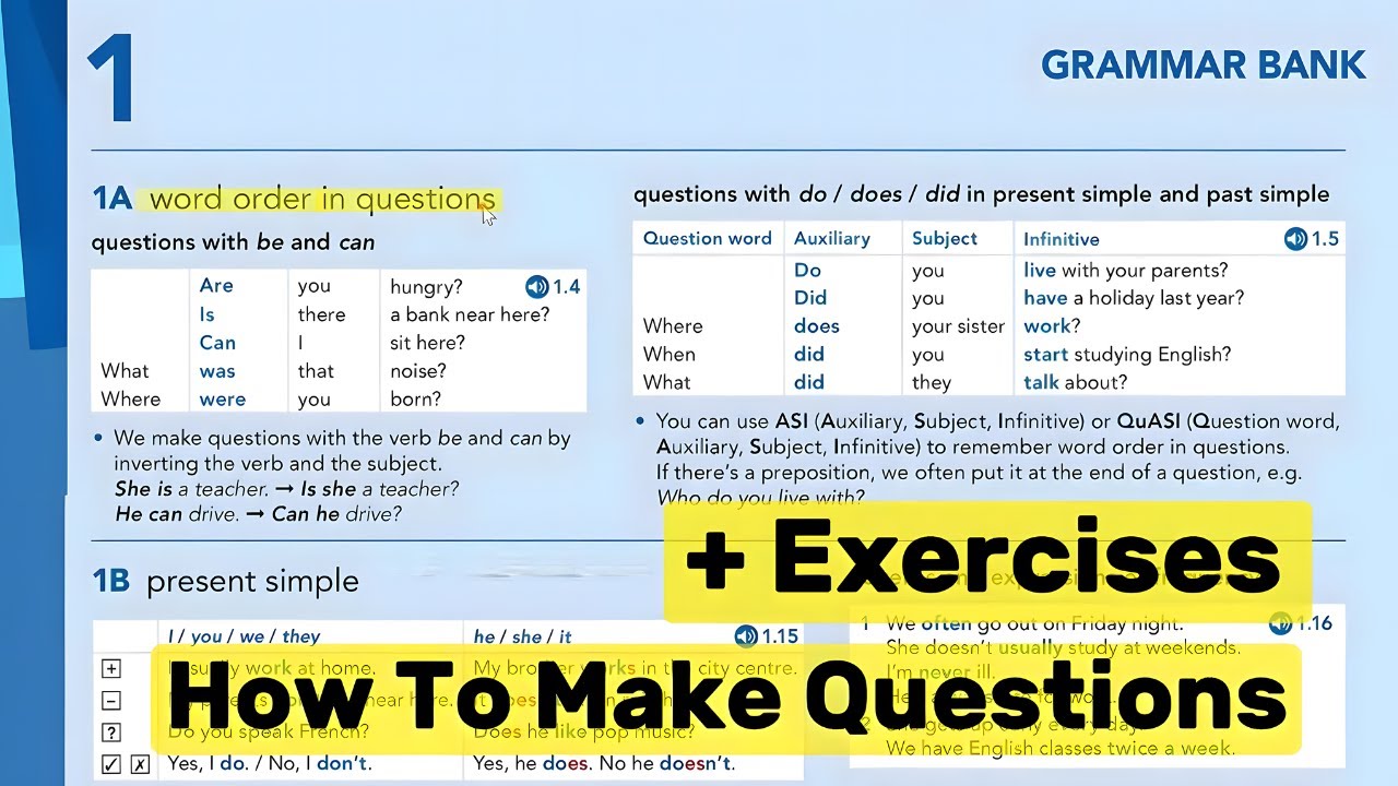 English File,  Word order in questions + Exercises