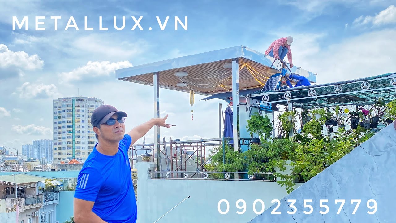 Review lắp đặt mái che kính sân thượng cho khách quen #metallux