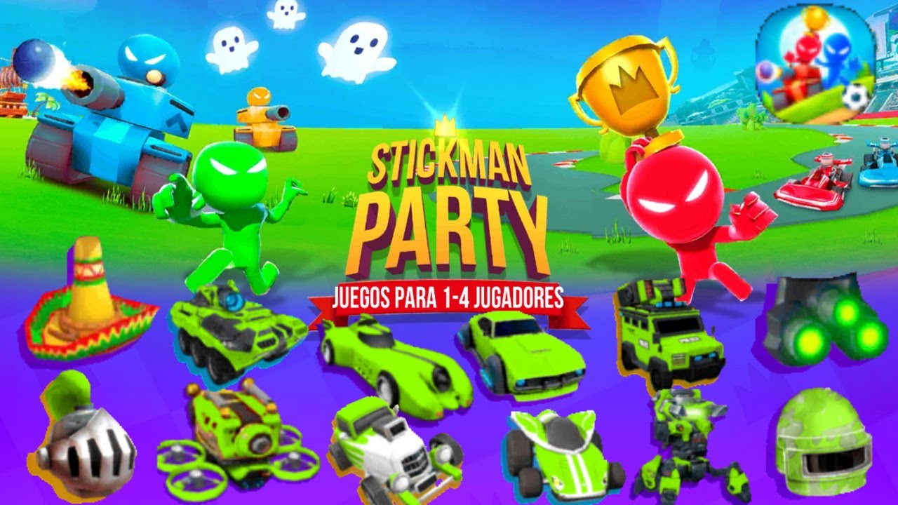 Stickman Party 1234 NEW UPDATE 2021 - NEW CARS | NEW TANKS | NEW HATS - gameplay ( android / ios )