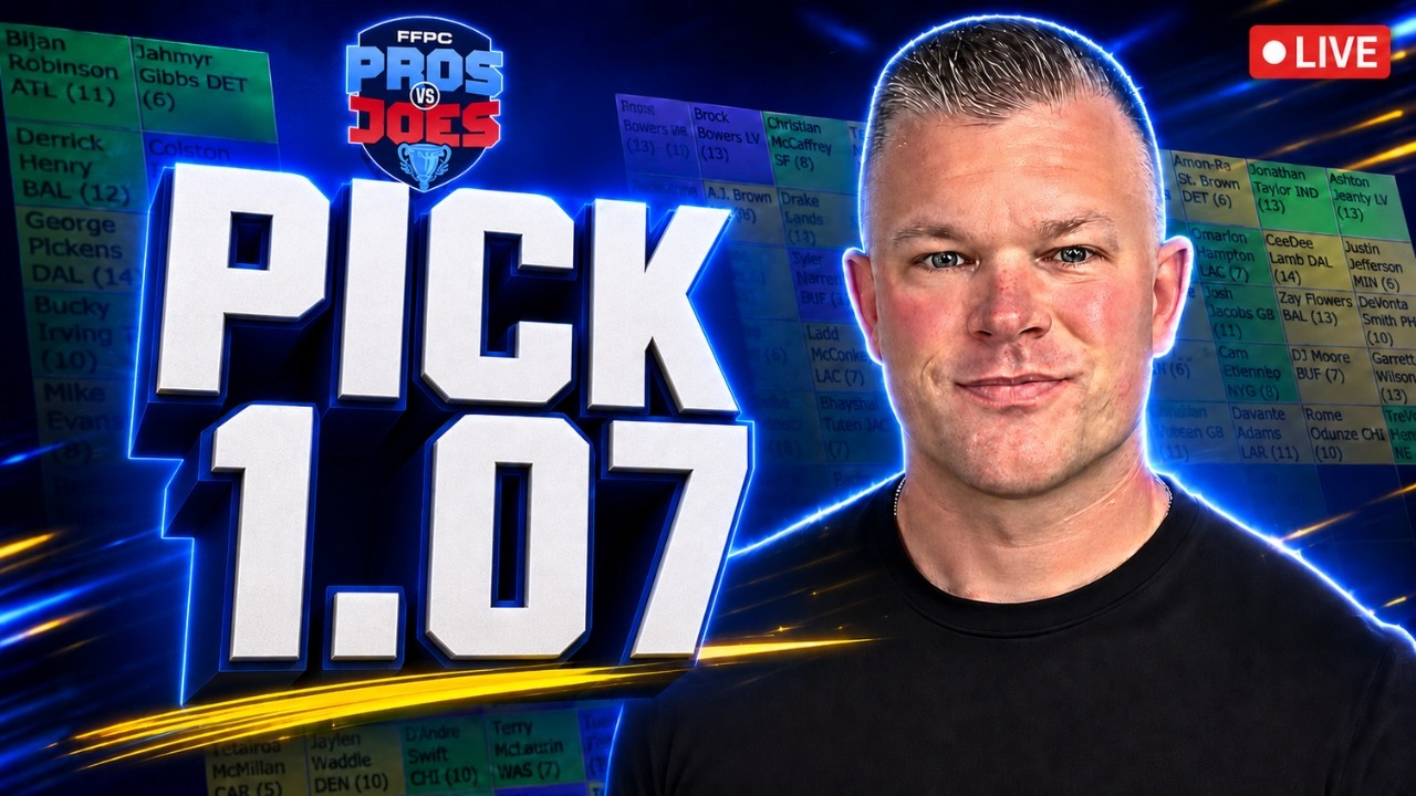 LIVE FFPC Pros vs Joes | High-Stakes Fantasy Football Draft (Theo Gremminger)
