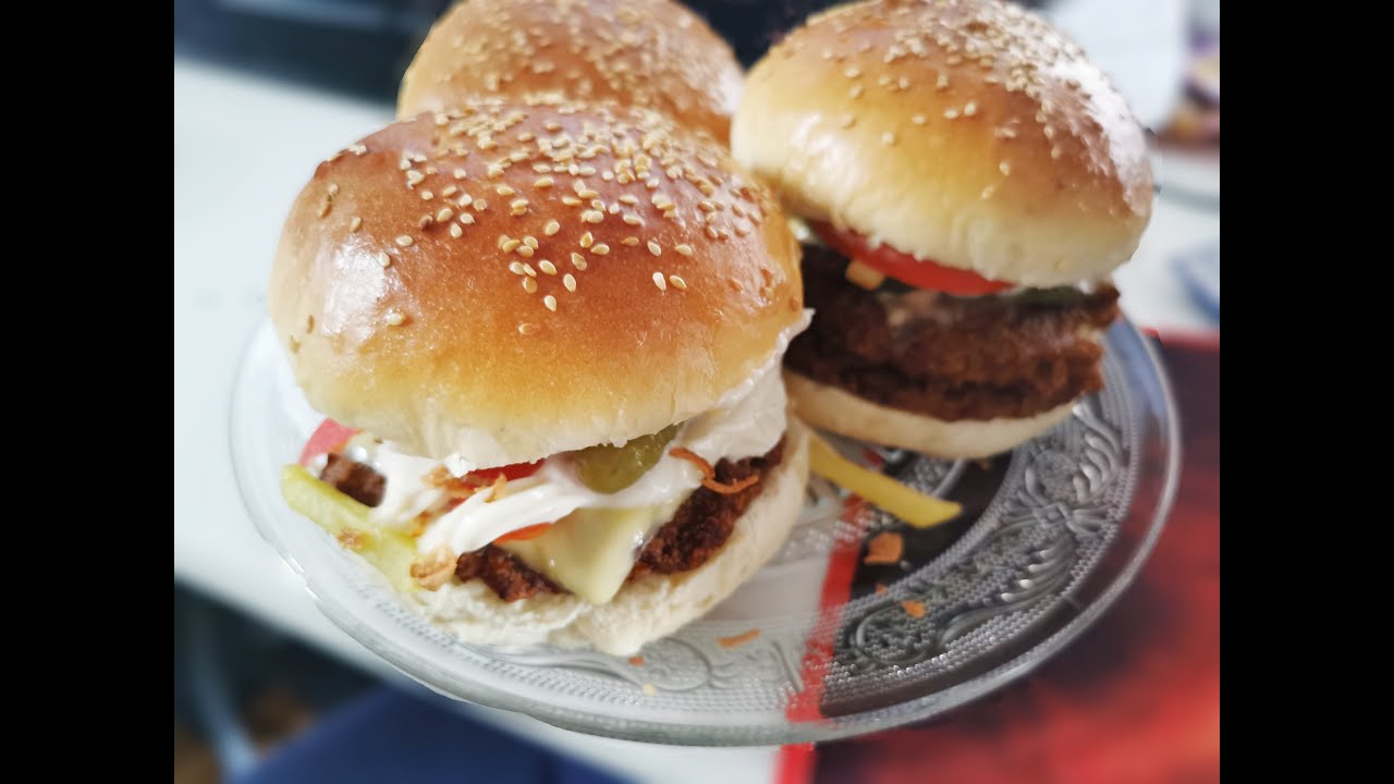Hamburger Brötchen ohne Ei | Hamburger buns without egg | خبز الهمبرغر دون بيض