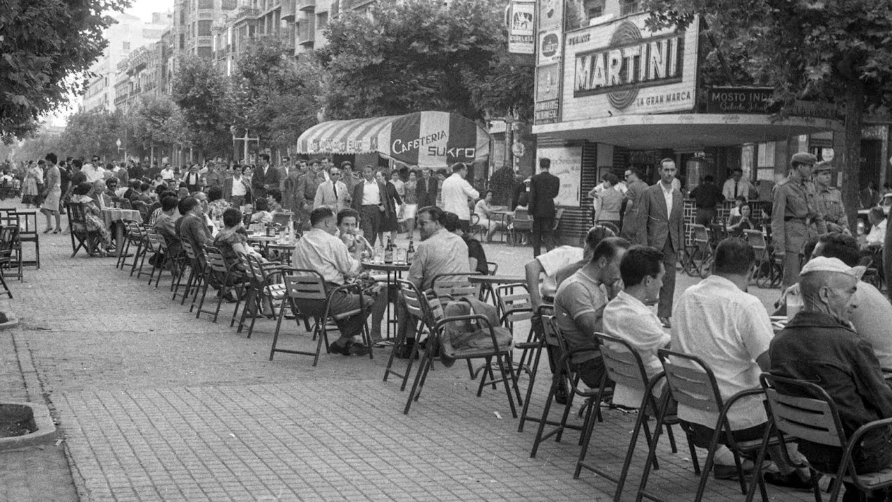 LA ZARAGOZA DE LOS AÑO 50  EL PASEO DE LA INDEPENDENCIA.