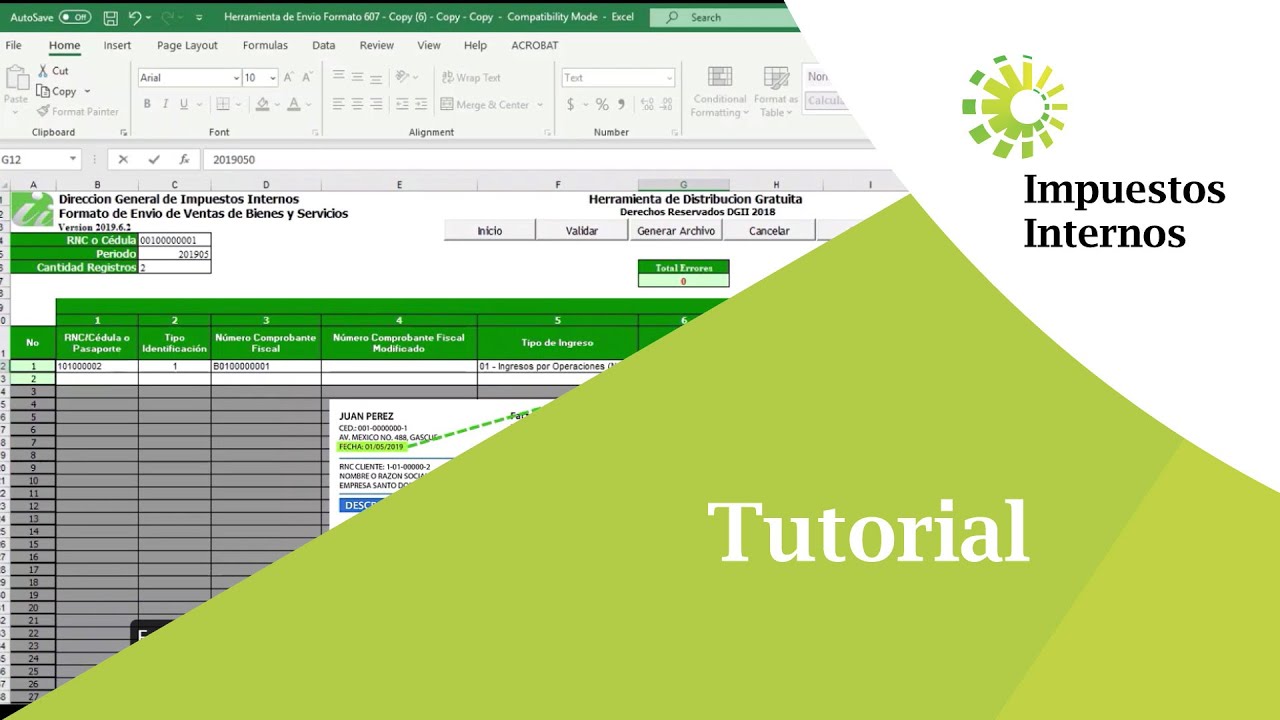 Cómo llevar las informaciones de la factura al Formato 607