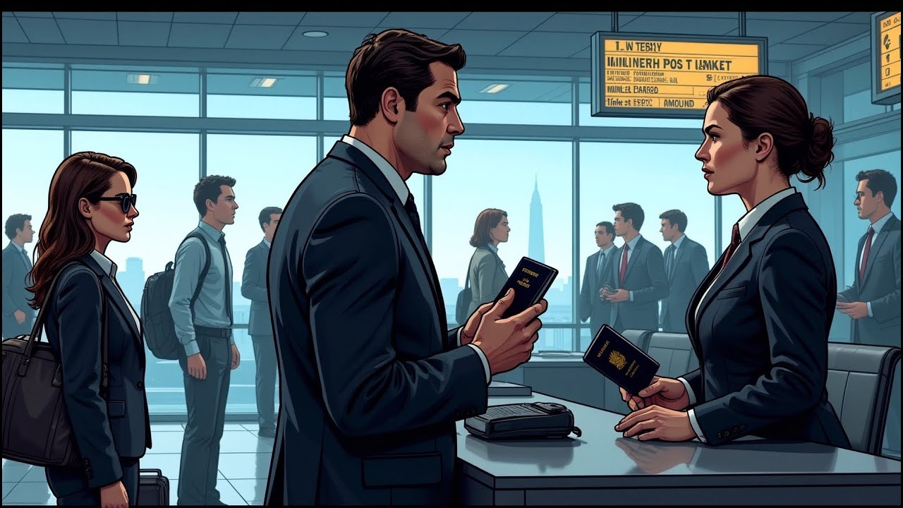 En el aeropuerto, el agente me dijo:'Lo siento, no hay ningún boleto a su nombre.' Mi esposa solo se