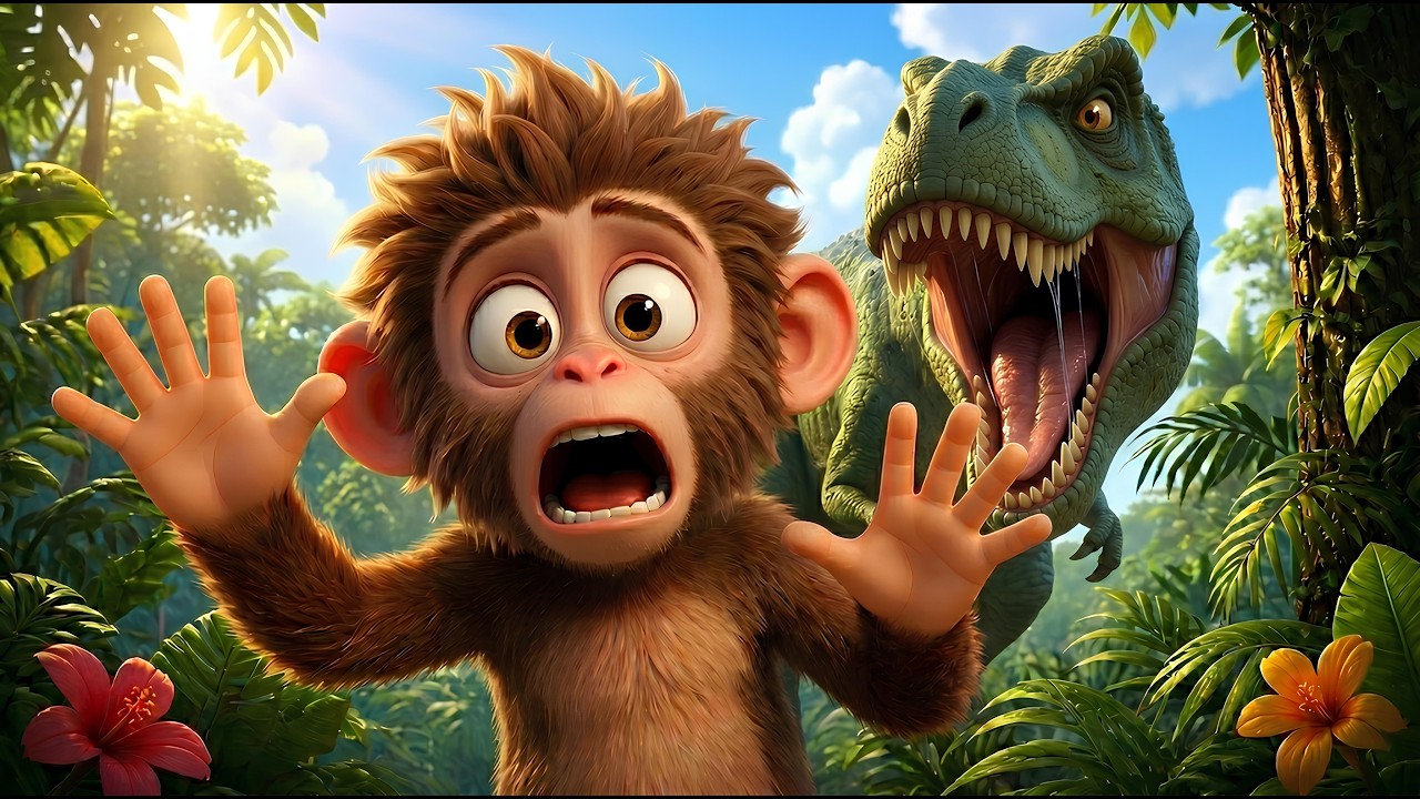 Naughty Monkey Stole a Dinosaur Egg! 🦖🥚 | Funny Cartoon