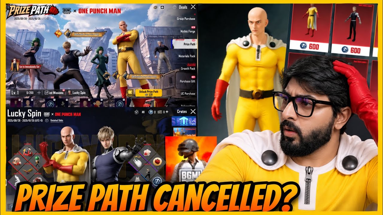 🔥PRIZE PATH CANCEL IN BGMI? ONE PUNCH MAN PRIZE PATH AND LUCKY SPIN