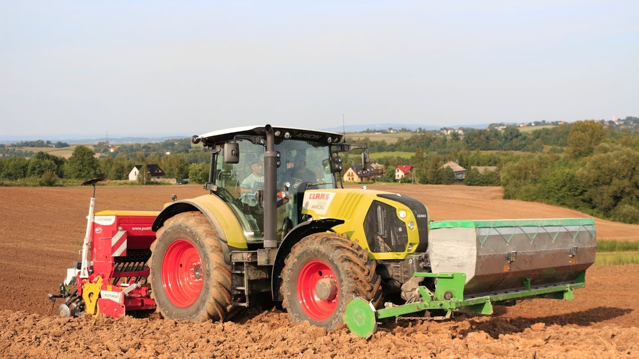Orka i siew pszenicy - Claas Arion 650, John Deere 6530 & 5080R