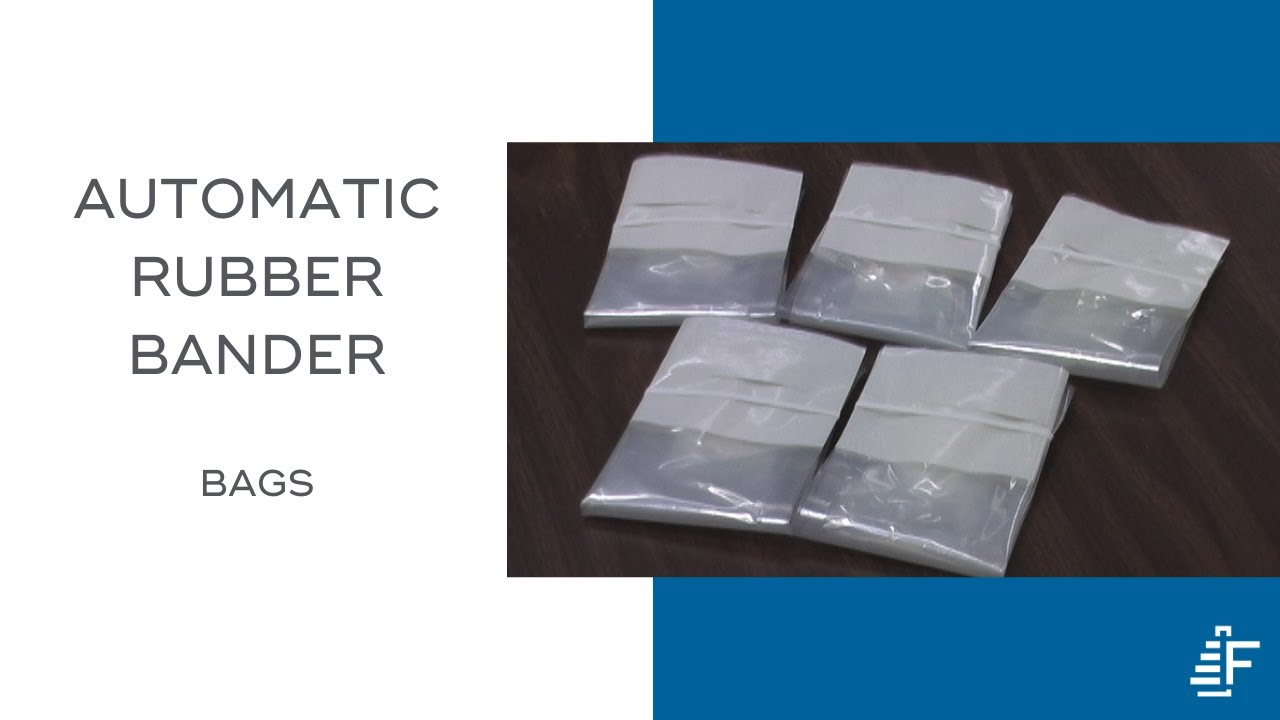 Folded Bags Bundled Together with Felins Automatic Rubber Banding (ARB) Machine