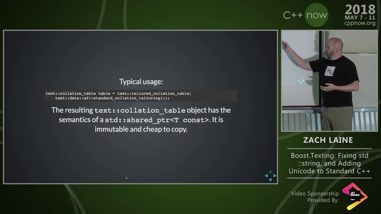 C++Now 2018: Z. Laine “Boost.Text: Fixing std::string, and Adding Unicode to Standard C++ (part 2)”