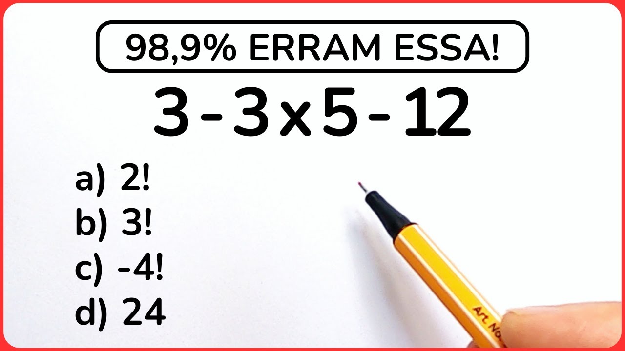 3 - 3 x 5 - 12 =❓  Matemática Básica‼️