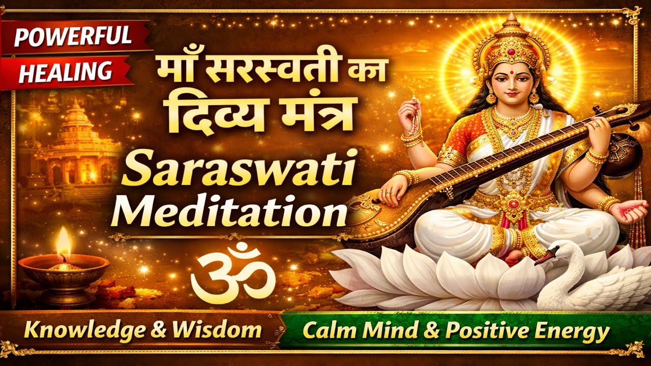माँ सरस्वती का दिव्य ध्यान मंत्र 🙏 Saraswati Meditation Mantra for Knowledge  #saraswatipuja2026