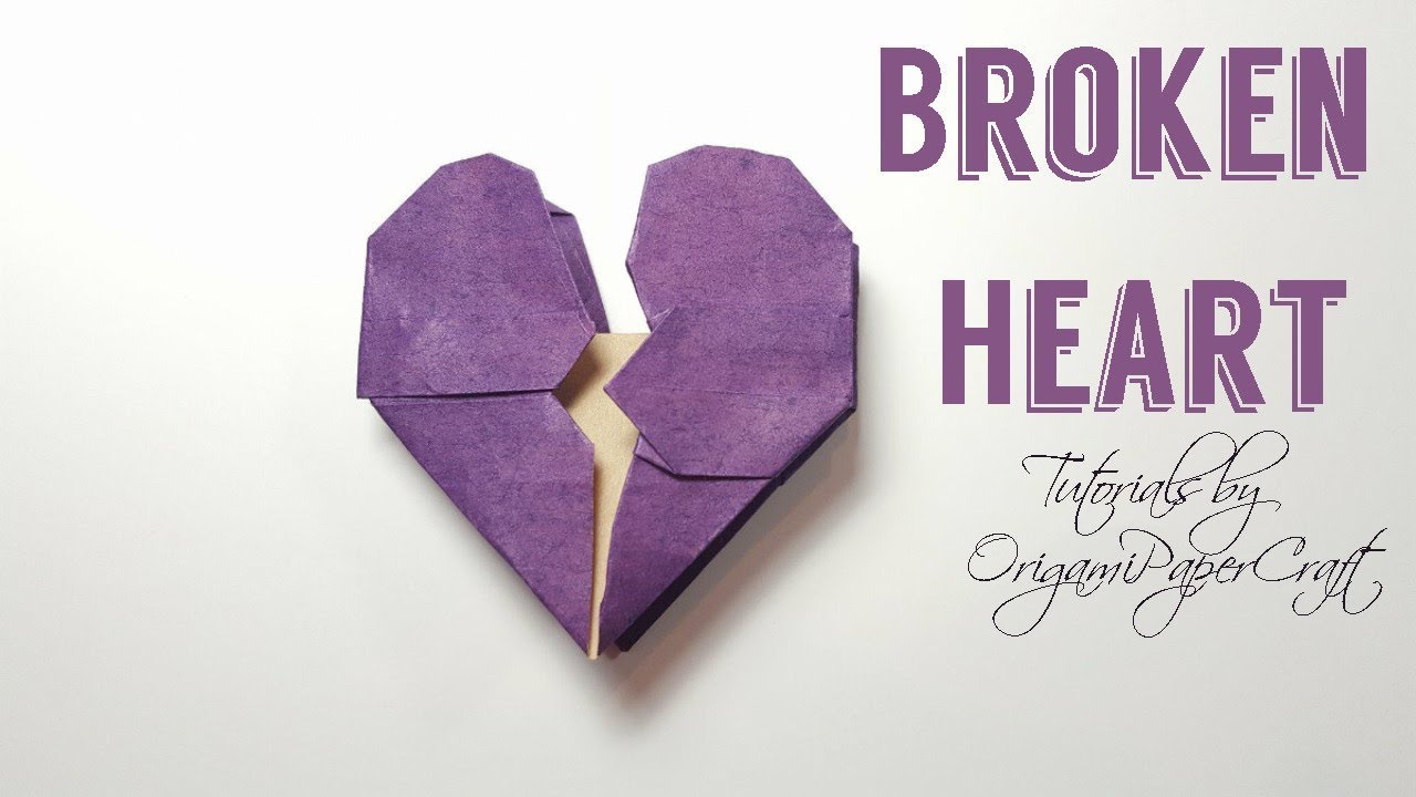 How to make an ORIGAMI BROKEN HEART 💔 Tutorial By OrigamiPaperCraft