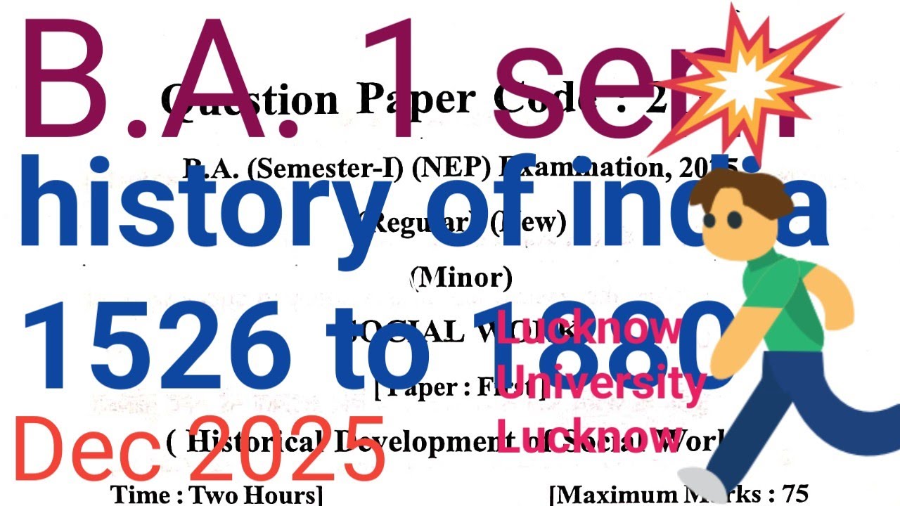 BA first #semester paper# history Delhi saltanat # political 1206 se 1556# exam # Lucknow University