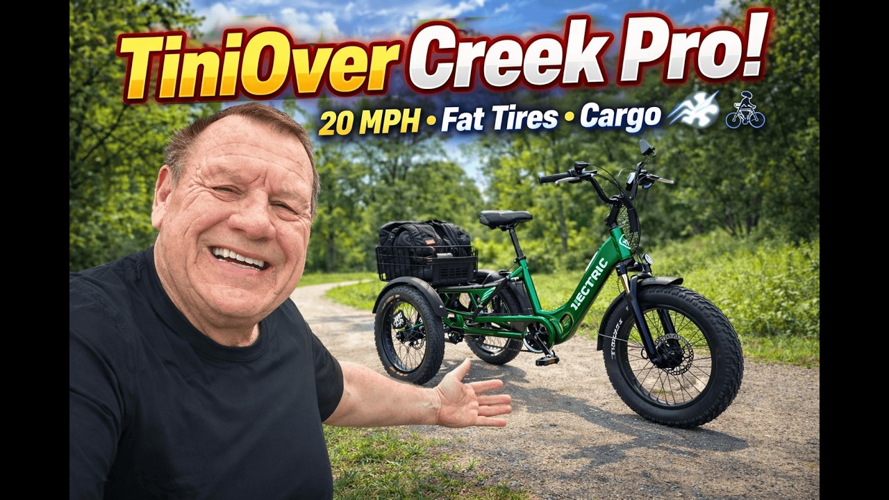 TiniOver Creek Pro Trike Review – 20 MPH, Fat Tires & Cargo Ready. E Bike Nation
